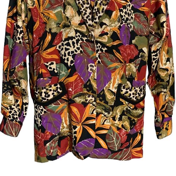 Vintage 90s Beaded Jacket And Tank Top 2pc Set Sz Medium Retro Glam Animal Print - Picture 9 of 12